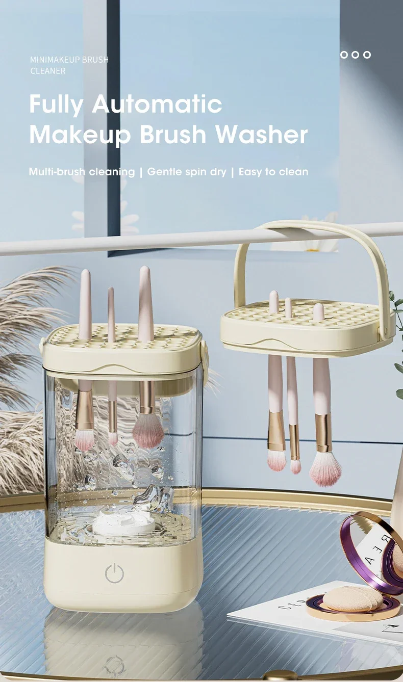 Description Picture 2 of item3 In 1 USB Electric Makeup Brush Cleaner Portable Makeup Brushes Lazy Cleaning Brush Tool Automatic Makeup Brush Cleaning