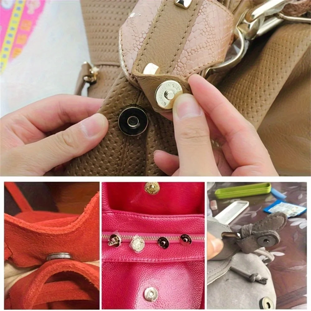 40er-Pack Magnetische Druckknöpfe, Verschiedene Farben, Näh-Druckknöpfe für Handarbeiten, Geldbörsen, Taschen, Kleidung, Leder, Supermagnetisch – Detail 3