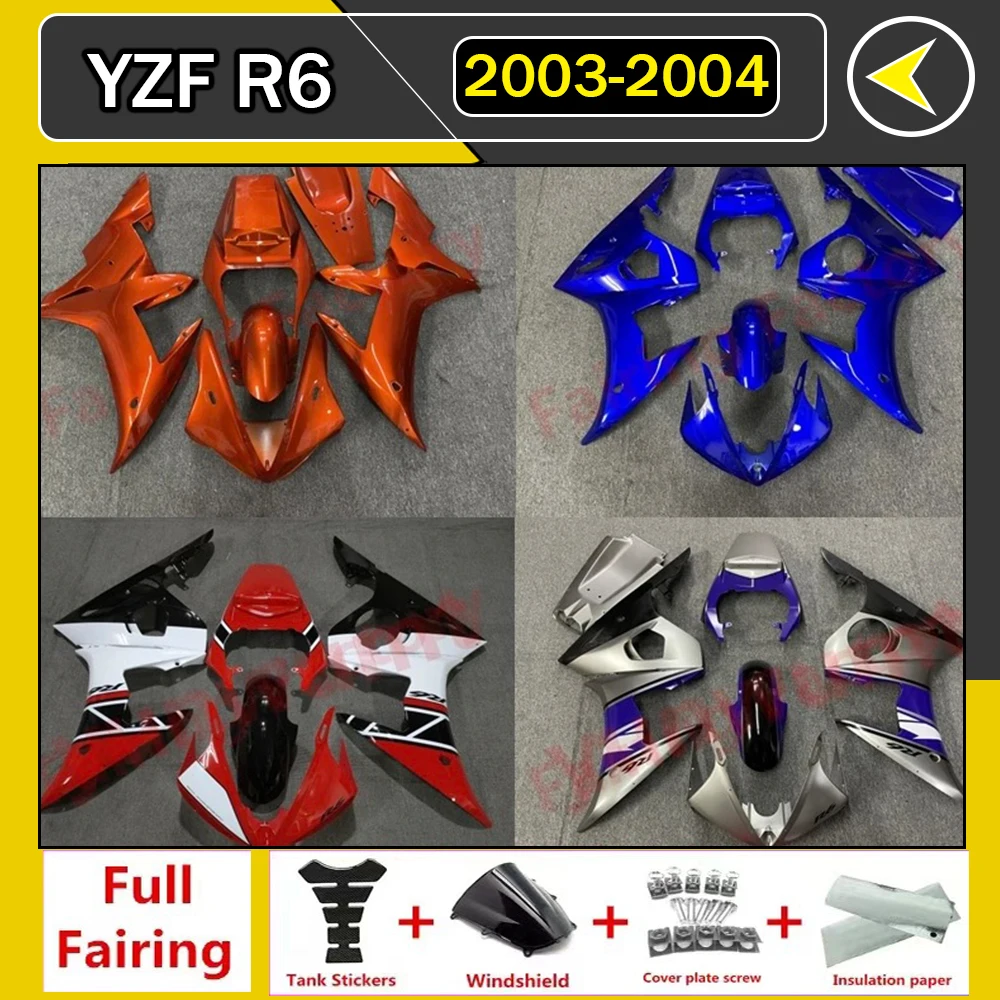 

Plastic Fairings for YAMAHA YZFR6 2003 - 2005 Blue White Abs Fairing YZF600 R6 2004 Full Body Kits YZF R6 2003