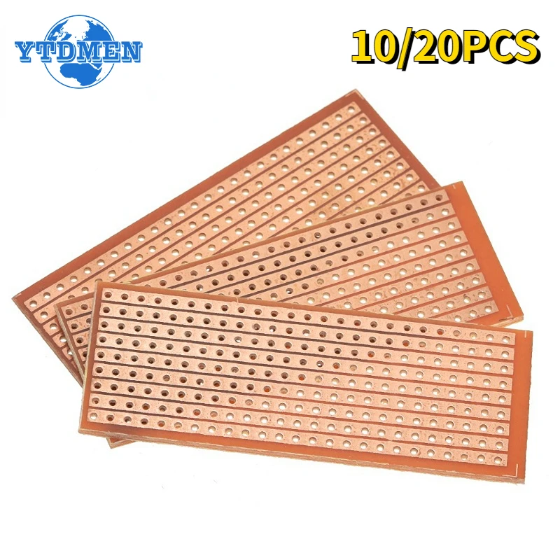 10/20Pcs Pcb Board Single Side Protoboard 2.5X6.4Cm Universal Experiment Matrix Circuit Board Single Row Foro Continuo 25X64Mm