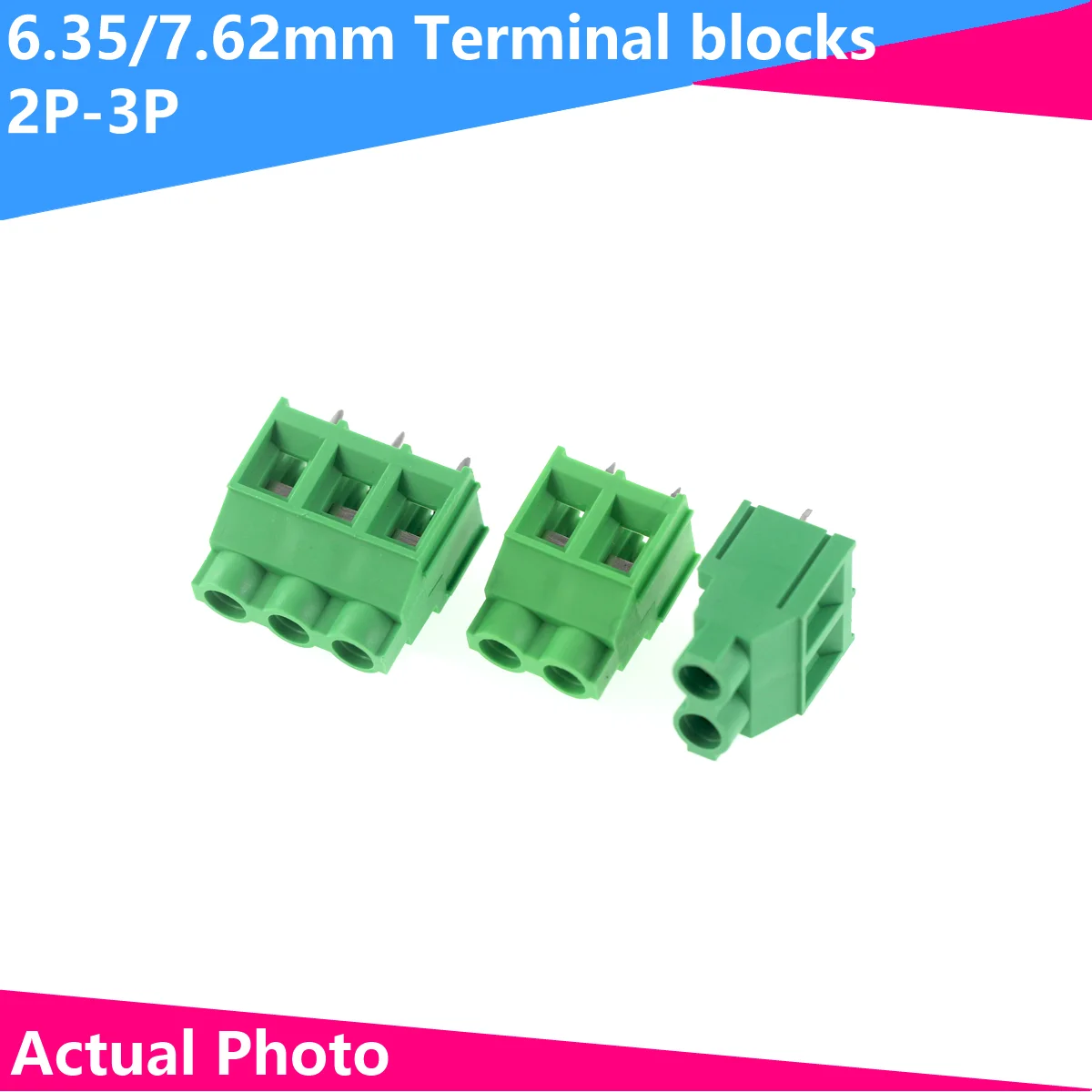 2pcs KF635-7620 terminal block high current 30A PCB screw type 7.62mm can be spliced 50pcs barrier type terminal block dg25c kf25c 7 62mm 2p 3p 4p 5p 6p 7p 8p 9p 10p 11p 12p palisade type pcb connecting terminal