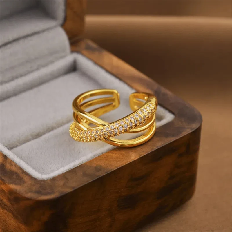 تشيكوسلوفاكيا مزدوجة الصليب خاتم السيدات مطلية بال...