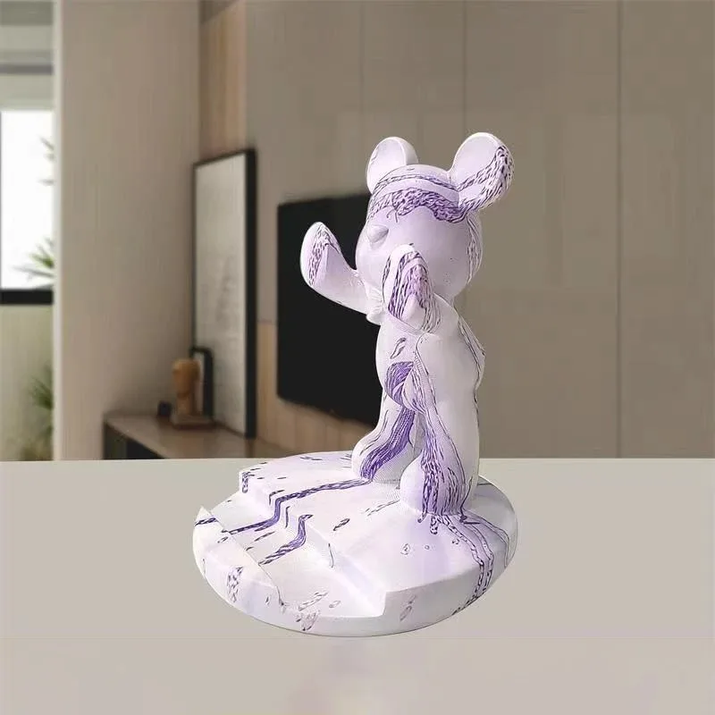 Charming French Bulldog Desk Decor: Cute Dog Sculpture Phone Holder and Home Office Ornament
