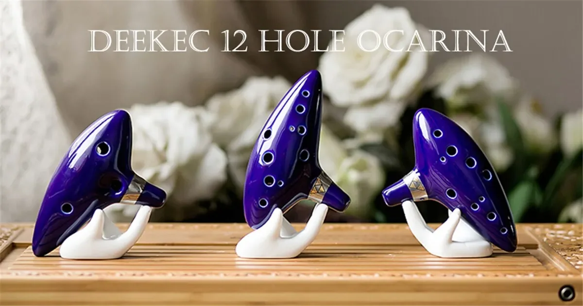 Description Picture 2 of itemMiwayer Ocarina,12 Tones Alto C Ceramic Ocarina Musical Instrument with Song Book Neck String Neck Cord Carry Bag, Blue