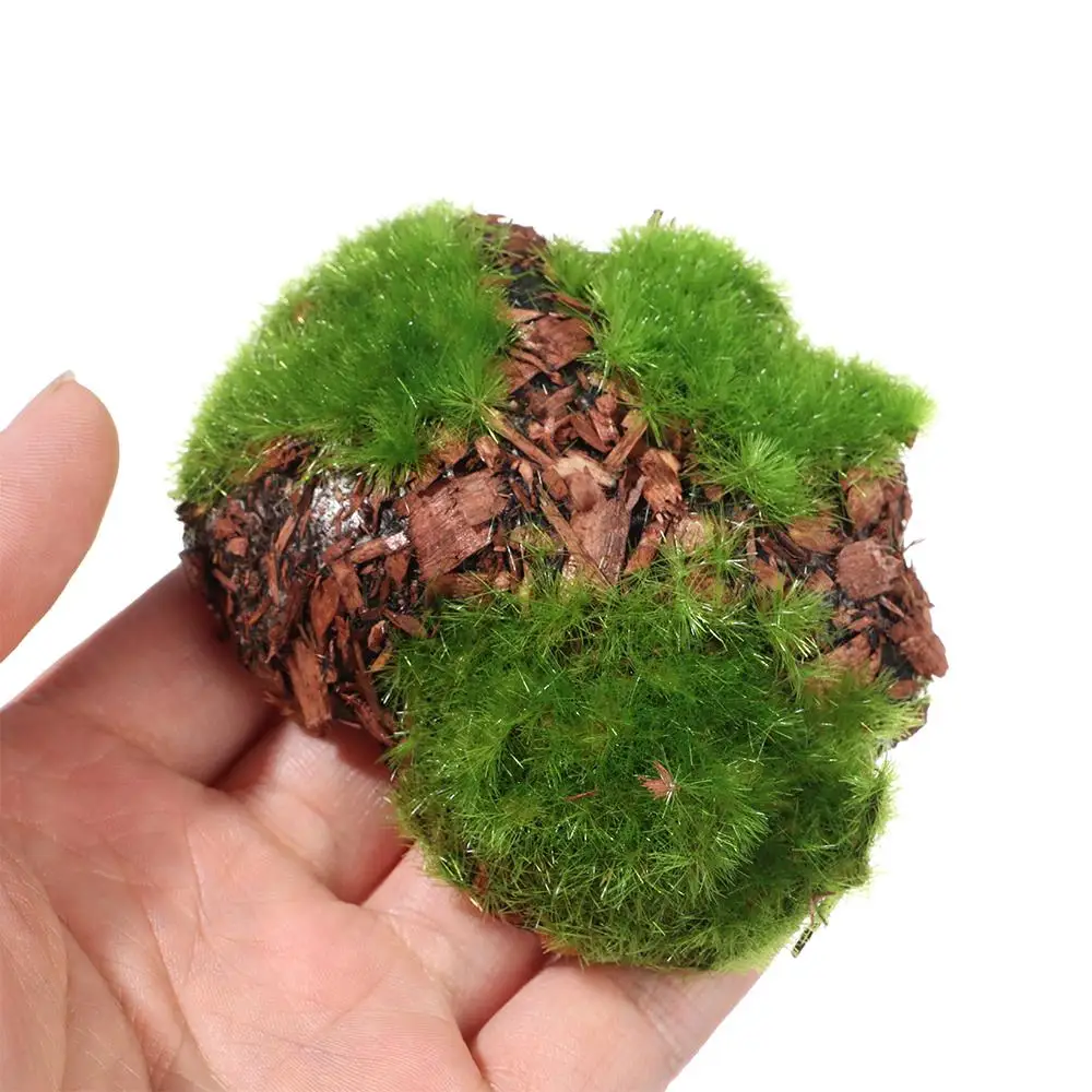 6 Teile/paket DIY Kunstrasen Holz Fee Garten Gefälschte Rock Blöcke Simulation Steine Grün Moos Stein Micro Landschaft – Detail 3