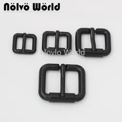 10-50 pieces dark black 4 size 12-16-19-25mm wide belt strap metal pin buckles Men Laptop bag strap webbing adjust pin buckle