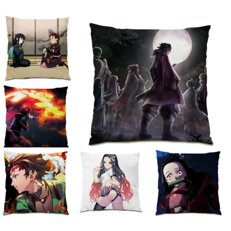 

Anime Character Pillow Cover Pillows for Sofa Cojines 45x45 Polyester Cushion Cover Nordic Textile Decoration Abstract Home SF75