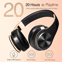 Men Gift Gold Wireless Headphones Bluetooth Earphone Stereo Headset Game with Build-in MIC with Universal for Android and iOS 2