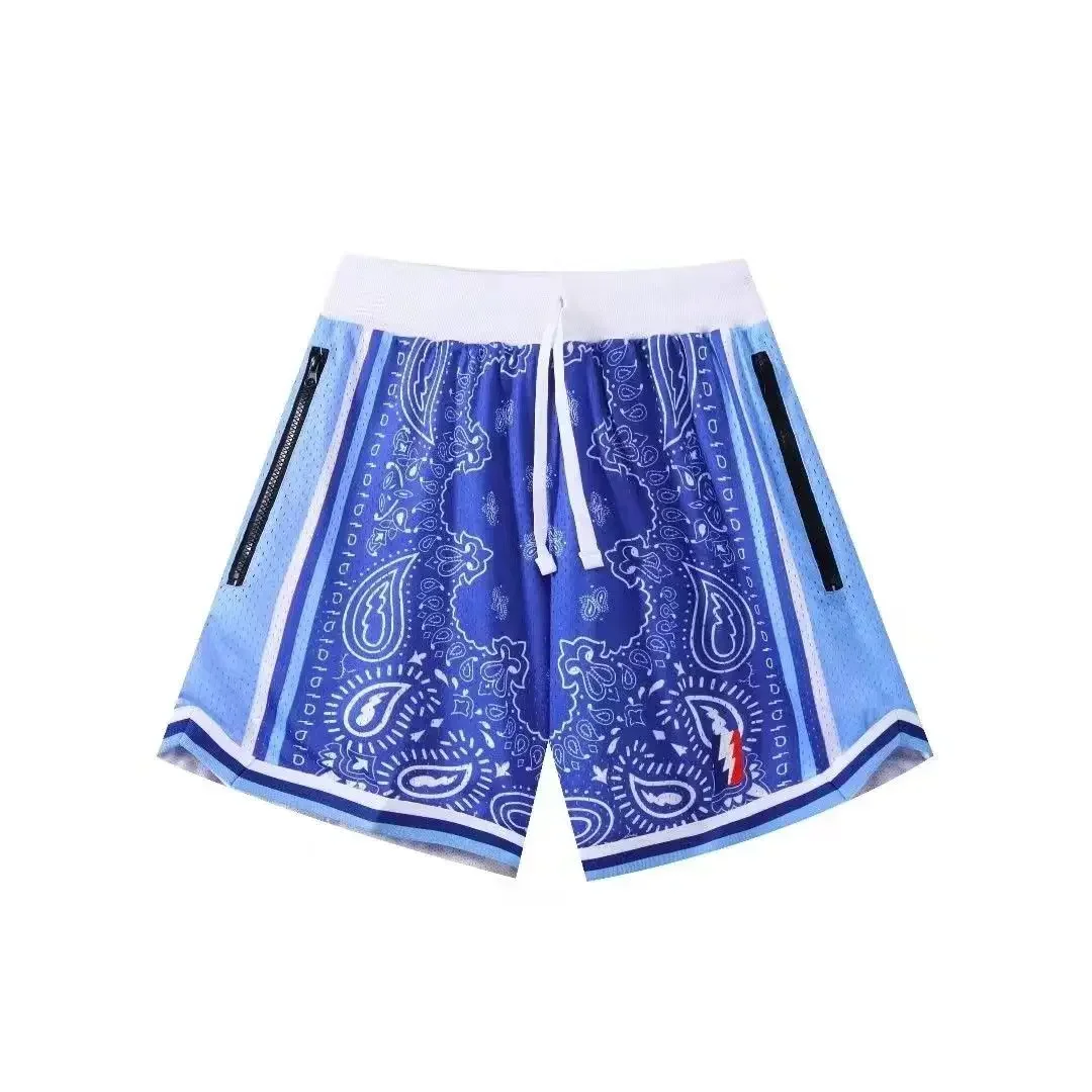 American Basketball Shorts Men's Summer Loose Quick-drying Breathable Sports Four-point Pants But Knee James Curry Same Style 6