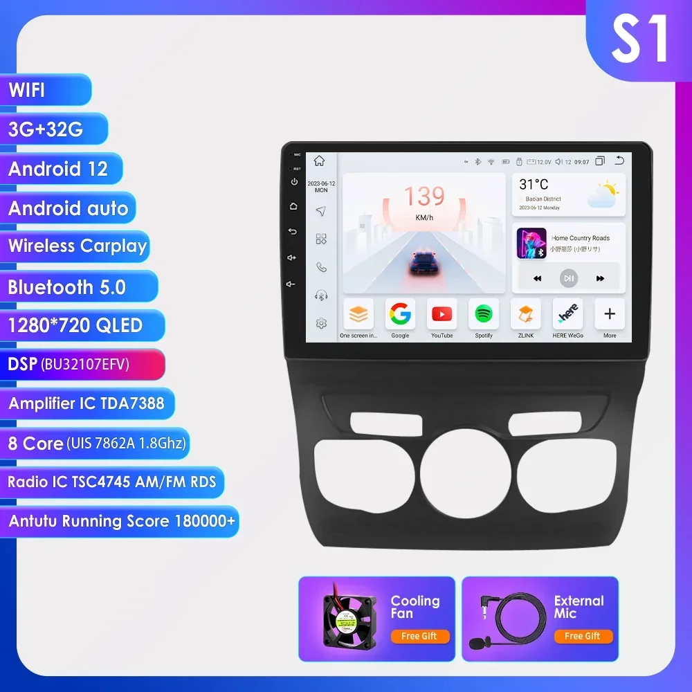 thumbnail image 1 of Radio para coche Android 13 de 10,1" Ossuret 2Din para Citroën C4 C4L 2013-2017 Multimedia UI7862 RDS DSP Navegación GPS 4G CarPlay BT SWC, 1 of 5