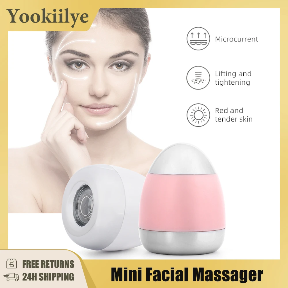 Mini Facial Massage Microcurrent Vibration Skin Tightening Massager Face Lifting Anti-wrinkle Instrument Skin Care Beauty Device electronic rechargeable mini neck face beauty device 3 colors led photon facial rejuvenation vibration instrument