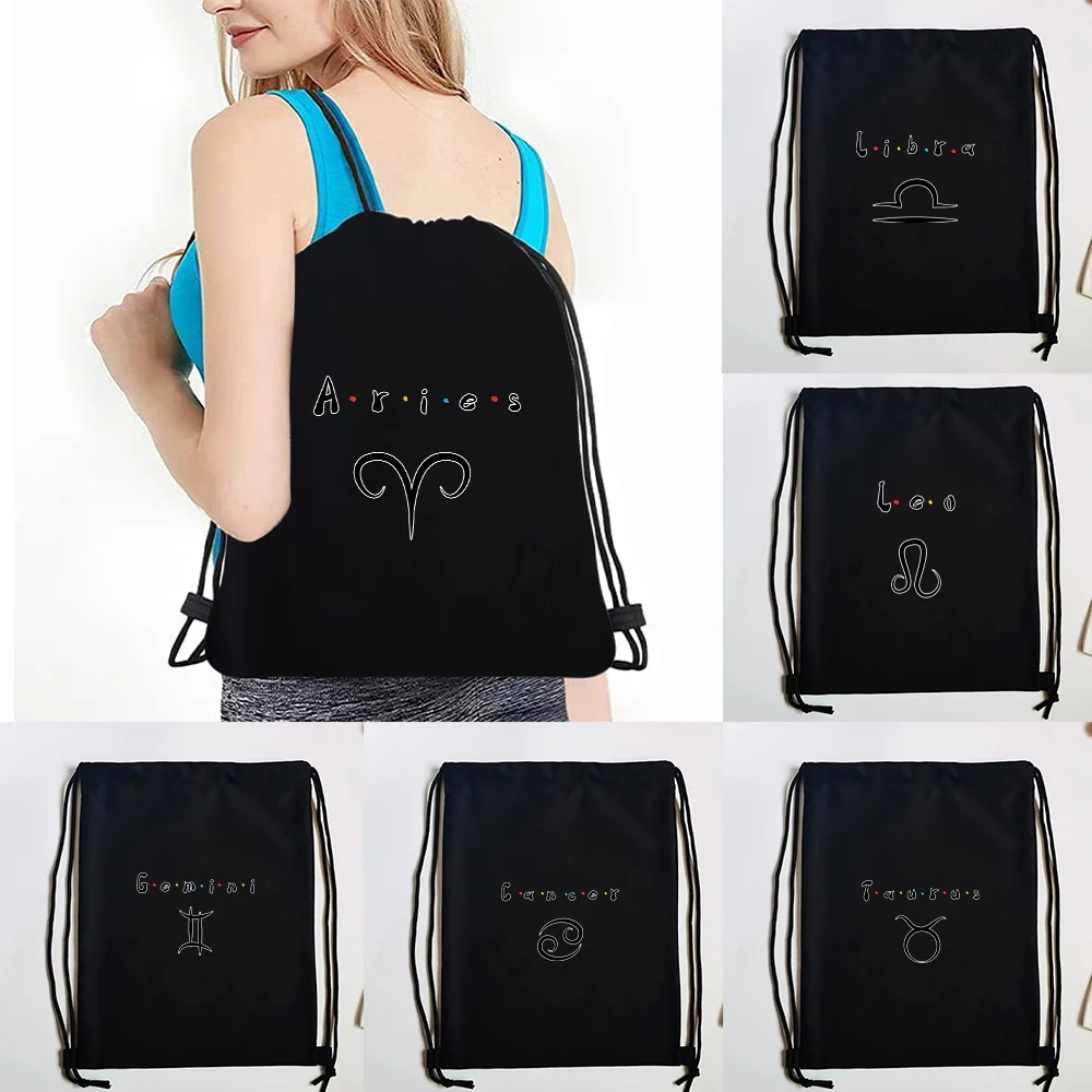 Drawstring Backpack Constellation Print Backpack Womens Drawstring Bags Girls Daypack Gymnast Storage Bags Travel Holder Gift