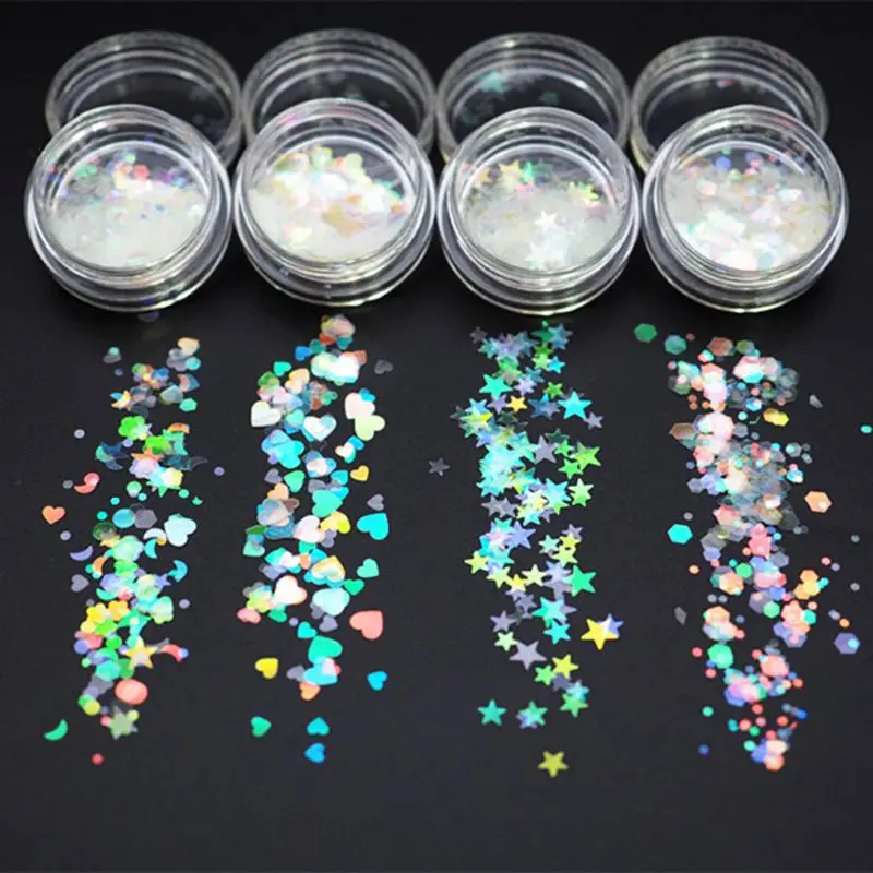 

Holographic Laser Flakes Heart Star Shape Paillettes Bright Sequins DIY Resin Fillings Decoration for Jewelry Making