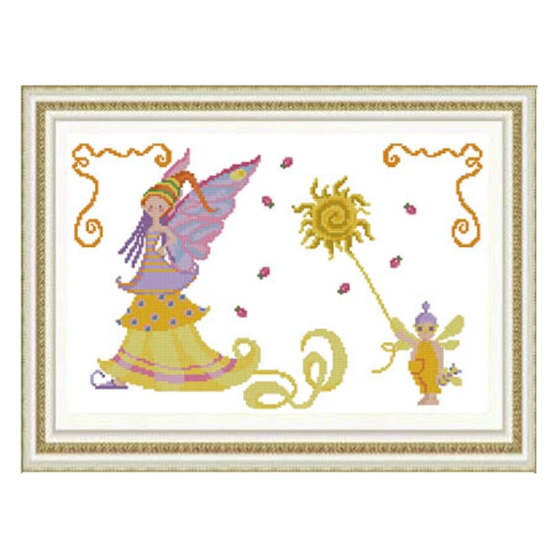 

Cross Stitch Kit Magazine Sprite Summer cute Cartoon 18CT 14CT 11CT Precision Print Manual Embroidery Material Package