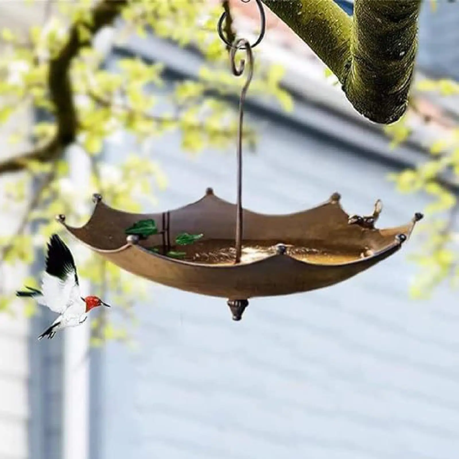 Hanging Bird Bath Rustic Birdfeeder Metal Bird Feeder for Lawn Tree Balcony Hanging Bird Bath Rustic Birdfeeder Metal Bird Feeder for Lawn Tree Balcony