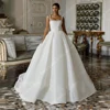 Elegant A-Line Women Wedding Dresses Party Bead String Bridal Gowns Mopping Length Princess Ball Vestidos De Novias Customized 4