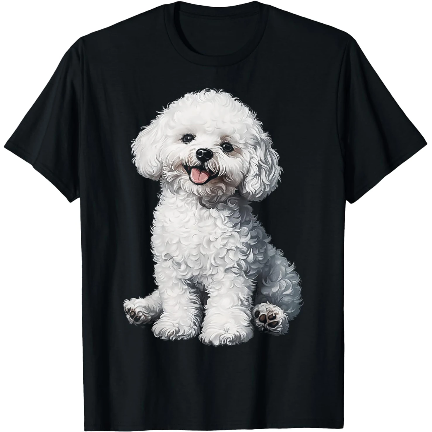 Lustiges Bichon Frise Hund Haustier T-Shirt für Männer Reine Baumwolle Humor Streetwear T-Shirt Kurzarm Unisex Lockere Kleidung