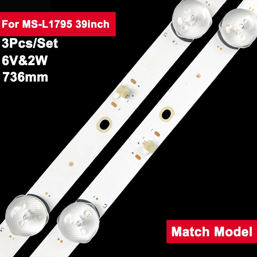 Retroilluminazione Tv Led 6 V2W Per Ms-L1795 39 Pollici Jl.D39042330-006As-M 3 Pz/Set Parti Di Riparazione Tv 39 Lh5320H Cx390Ddm Muslimle39Z1