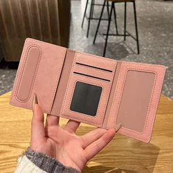 Magnetic Tri - Fold Cardholder with Strong Magnet Clip - Stand and Magnetic Wallet (Pink)