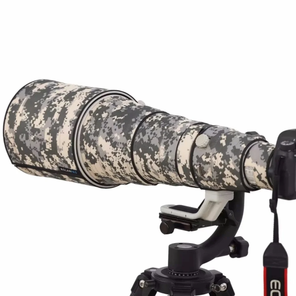 ROLANPRO 방수 렌즈 위장 코트 레인 커버 캐논 EF 70-300mm f4-5.6L IS USM 렌즈 슬리브 건스 케이스
