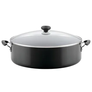 Nonstick Family Pan, Jumbo Cooker with Lid, Easy Clean 14 inch Aluminum Nonstick Covered Family Pan 1