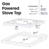 Gas Cooktop 36" 5-Burner Tempered Glass Stove Automatic Ignition Professional Grade Heating Black 5