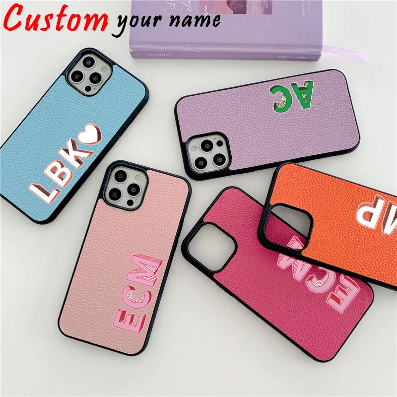 Personalised Pink Pebble Leather Phone Case, iPhone 13 Mini, iPhone 13, iPhone  13 Pro, iPhone 13 Pro Max With Customised Initials/monogram 