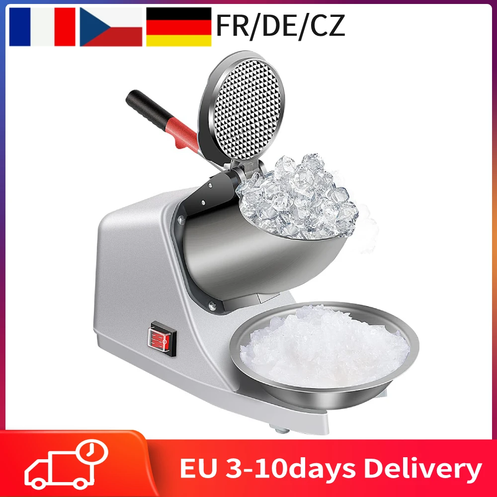 Ice Crushers Electric Dual Blade Ice Crusher Commercial Snow Cone Granizing Machine Home Icy Drink Smoothie Maker