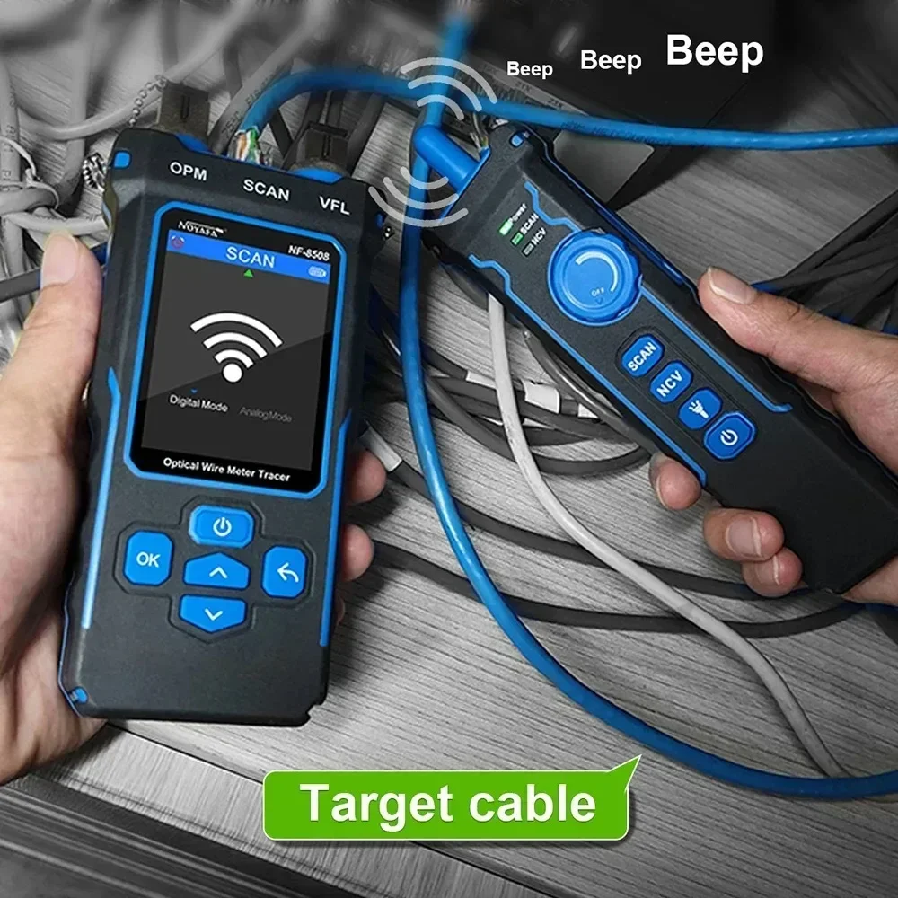 NOYAFA NF-8508 Cable Tracker LCD Display Network Tools Measure Length Wiremap Tester PoE Checker Optical Power Meter