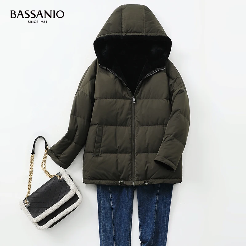 Reversible Winter Warm Long Outwear White Duck Down Coat Women Sheep Fur Coat