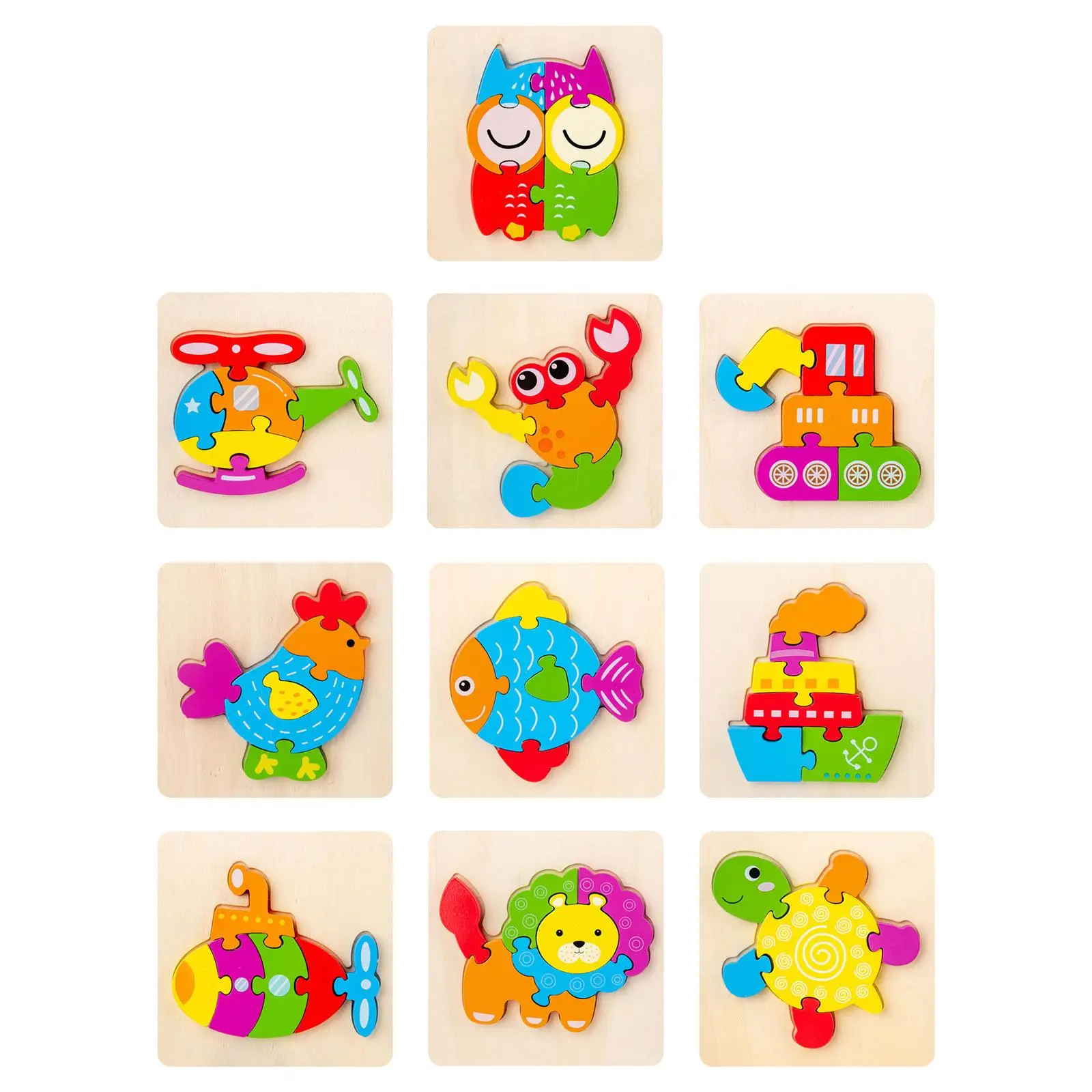 

Wooden Jigsaw Puzzle Stem Challenging Brain Teasers Puzzle Early Learning for Shapes Kindergarten Colors Preschool Coordination