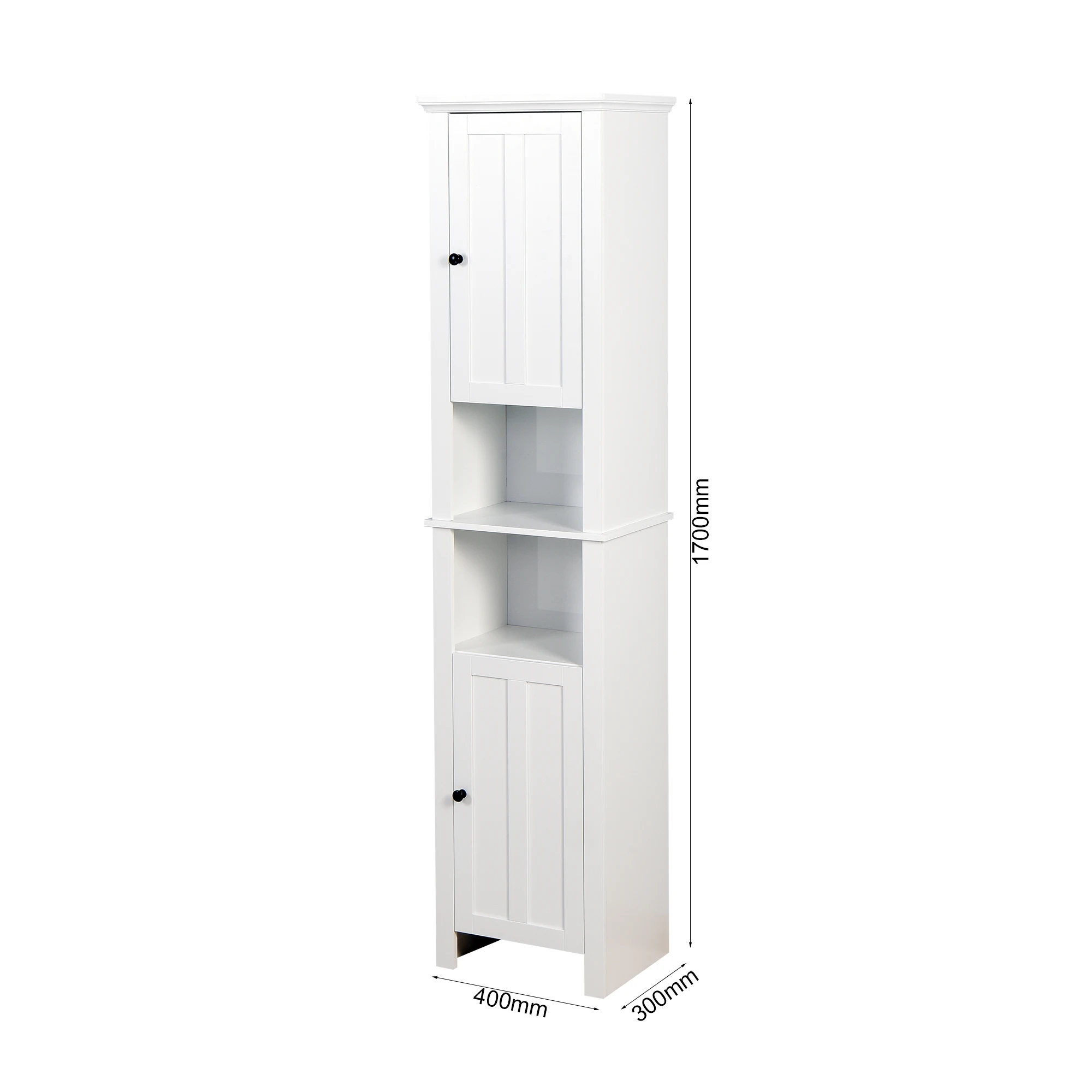 Modern Style 6- Shelf Wooden Bathroom Floor Storage Cabinet 2-Door Living Room Furniture 15.75 X 11.81 X 66.93 Inch For Bedrooms