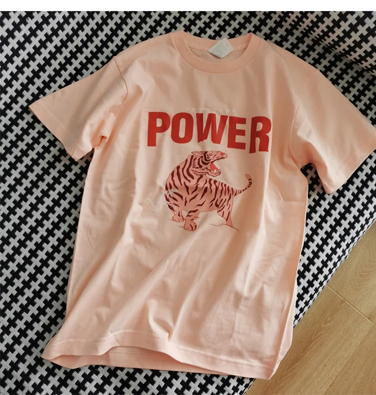 Camisetas Graficas Camiseta Tigre Mujer Camiseta Rosa Con