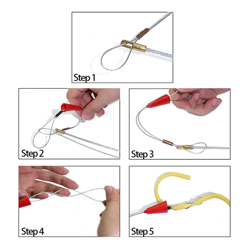 Cable Puller Wire Connector Fish Tape Fastener Tool Universal Wire Traction Steel Rope Quick Pulling