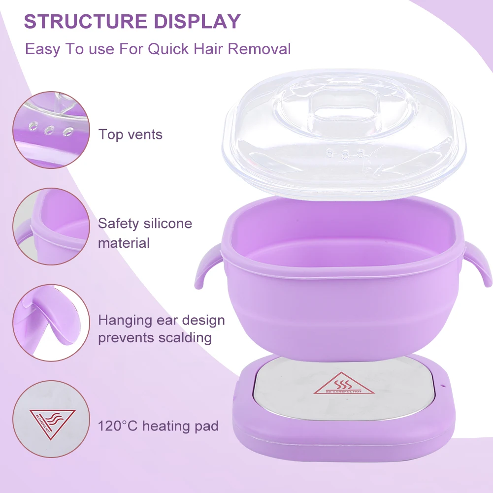 Silicone Wax Warmer Electric Hot Wax Warmer Machine 100W Hair Removal Wax Machine Wax-melt Machine for Hair Removal 3