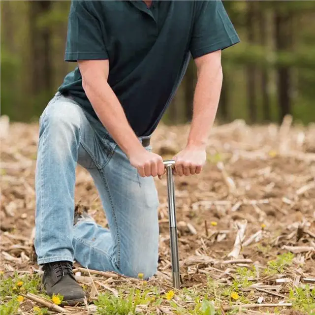 Talajmintavevő Szonda Rozsdamentes Acél T-Stílusú Golf Karbantartási Szerszám Kertészet - Image 5