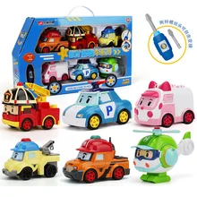 

6pcs/Robocar Korea Robot Kids Toys Transformation Anime Action Figure Polis disassembly toy car For Children Playmobil Juguetes