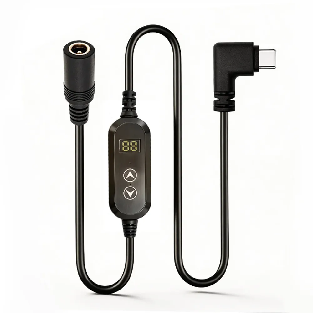 Versatile USB-C to DC Power Boost Adapter Cable with Adjustable Voltage
