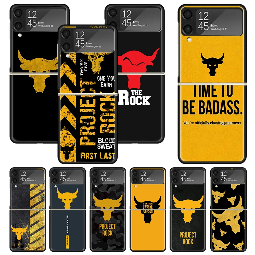 The Rock Dwayne Johnson Ua Print Case Per Samsung Galaxy Z Flip 3 4 5 5G Black Hard Cell Phone Shell Zflip3 Flip4 Flip5 Pattern