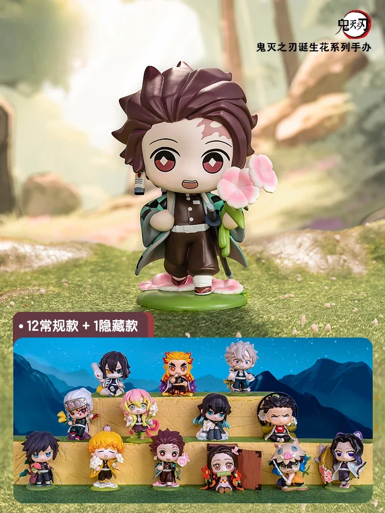 User-X Kimetsu No Yaiba Ghost Blacking Blade Birth Flower Series Mystery Blind Box Action Anime Figure Cute Toy Gift