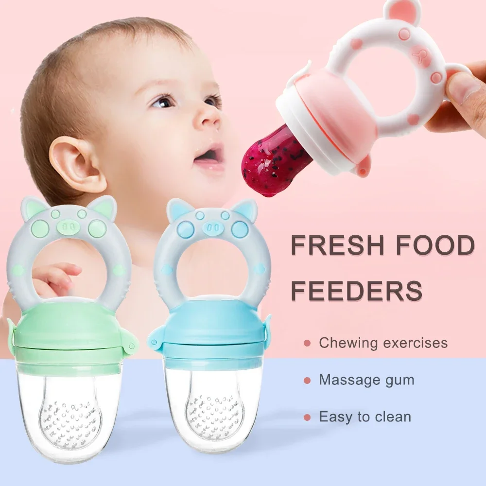 Silicone Fresh Food Nibbler Baby Feeder Kids Boy Girl Fruit Nipples Feeding Safe Infant Baby Supplies Nipple Soother Bottles 4