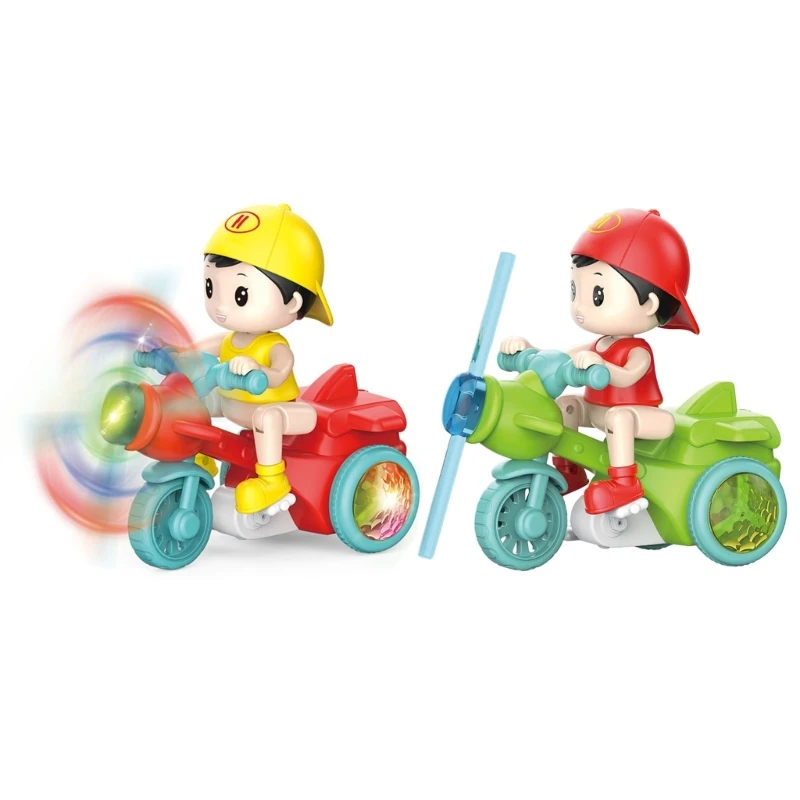 

Cartoon Moving Stunt Tricycle Toy for Boy Girls Christmas Gift Light Sound Toy