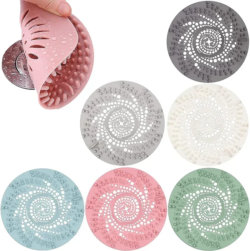 Silicone Anti-blocking Bathtub Stopper for Bathroom Floor Drain Shower Sink Kitchen Household Strainer Tools plug stopper sink strainer shower drain catcher hair drain catcher hair drain filter floor drain filter floor drain hair filter floor drain hair catcher drain hair catcher