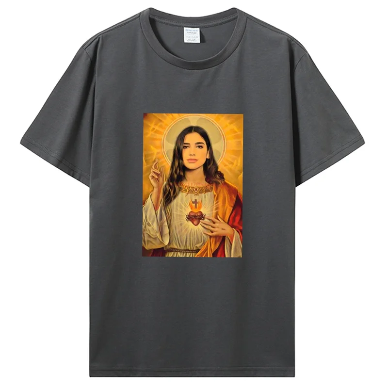 Men Cotton Graphic Tshirt Introver T-Shirt For Dua Lipa Jesus T Shirt Unisex Tops Tees Men's Clothing Streetwear 2