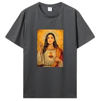 Men Cotton Graphic Tshirt Introver T-Shirt For Dua Lipa Jesus T Shirt Unisex Tops Tees Men's Clothing Streetwear 2