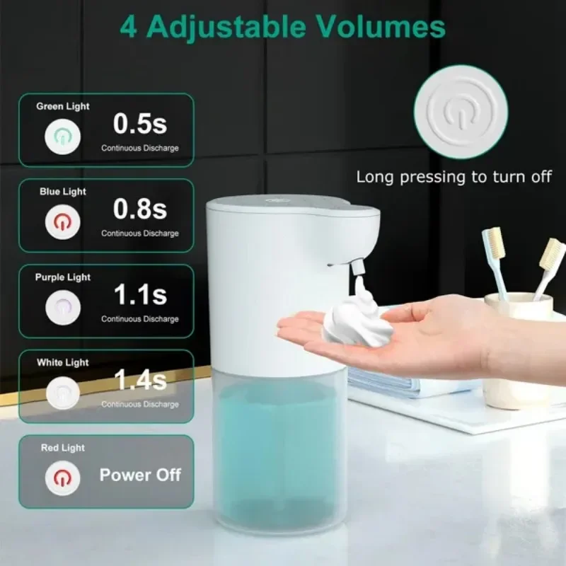 New 300/600ML Automatic Touchless Sensor Foam Soap Dispensers Bathroom Smart Washing Hand Type-C Charging Household  Dispenser 2