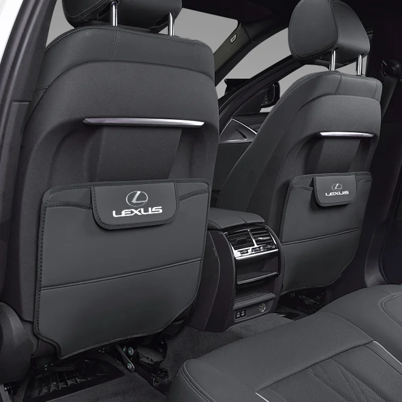 렉서스 F-SPORT ES RX NX LS UX LM LX GX LC RZ IS CT GS RC HS SC TX용 자동차 시트 발차기 방지 패드 가죽 커버 내부 수납 가방