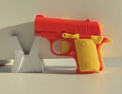 Stress Relief Mini Fidget Gun Toy - 3D Printed ABS Plastic (1911-red)