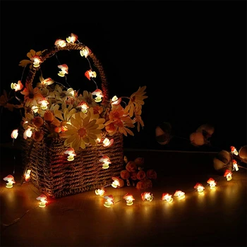 귀여운 구리 와이어 버섯 조명 스트링 DIY LED 버섯 패어리 화환 조명 30LED 20LED, 크리스마스 새해 방 파티오 장식