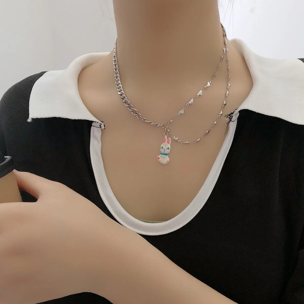Iced Out Zircon Heart Magnet Necklaces Luxury Dainty Elegant Silver Color  Y2k Style Magnetic Love Heart Pendant Choker Necklace - AliExpress